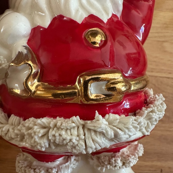 Vintage Santa Claus Bank Coin Bank Spaghetti Trim Japan 1950's-60's - Picture 11 of 14